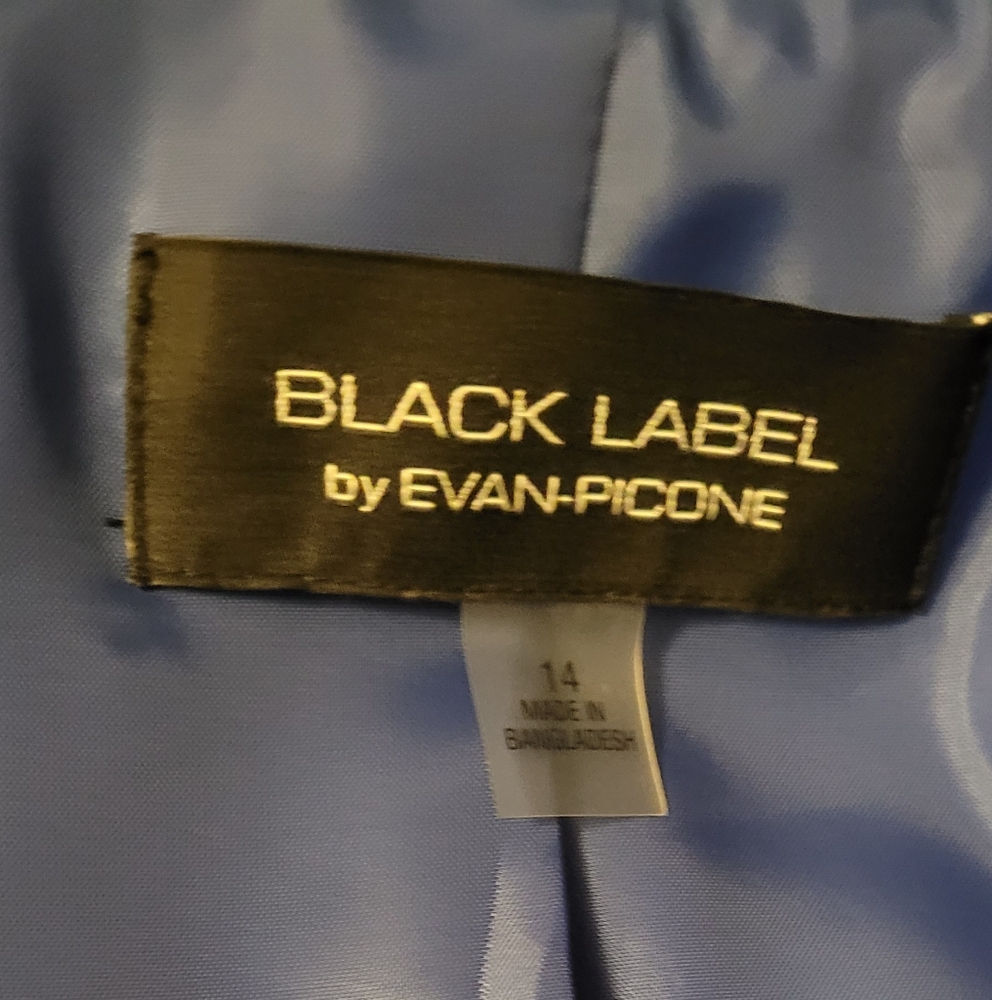 Black Label by Evan-Picone Size 14 LIGHT BLUE Women's Jacket Blazer - Picture 7 of 8